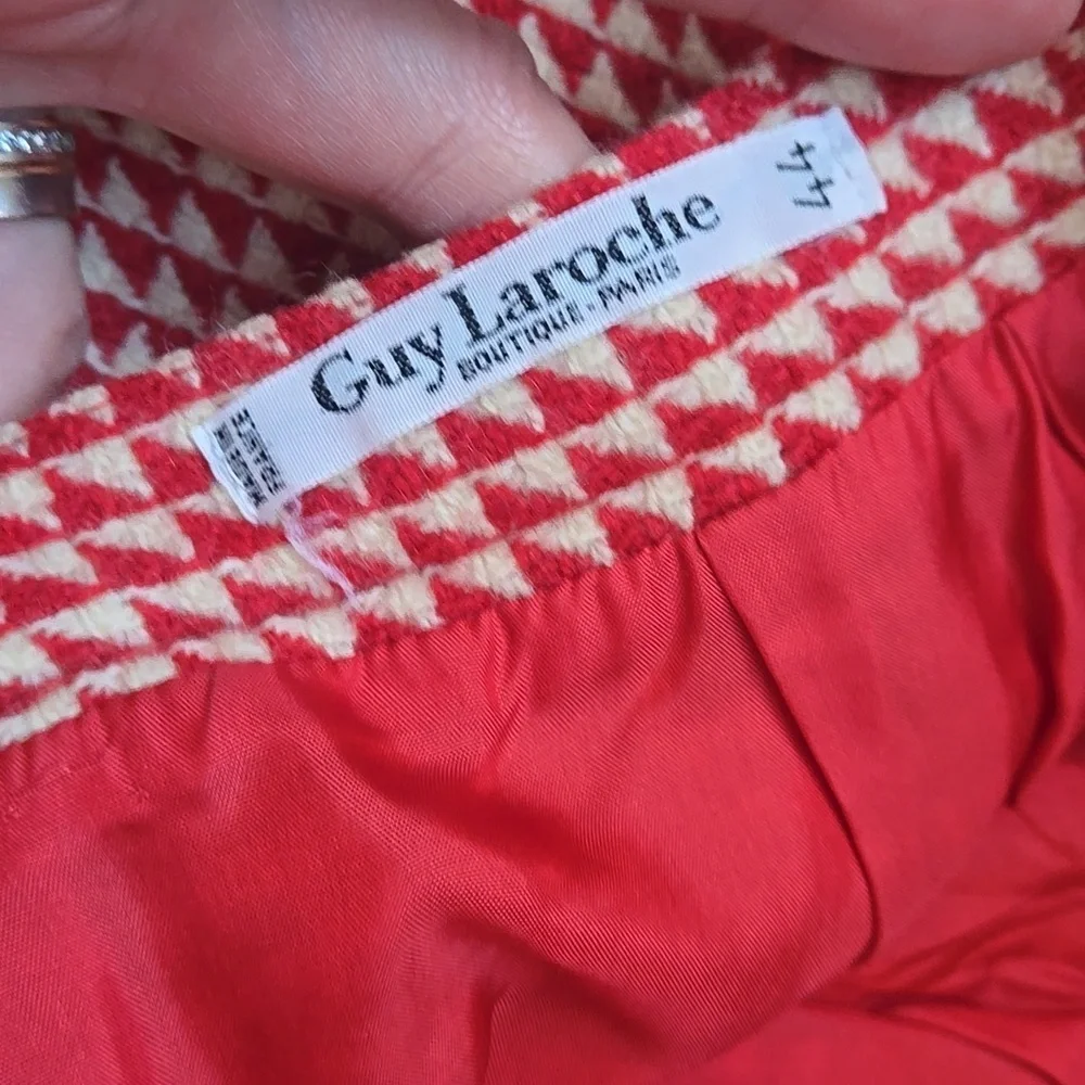 GUY LAROCHE Vintage Wool Cashmere Blend Pencil Skirt Sz 14 - Picture 7 of 11